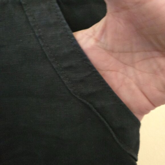 Athleta Linen Ankle Pants Black Pockets Drawstring Size 10 - Picture 5 of 6